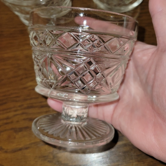 Vintage Hazel Atlas Glass Big Top Peanut Butter pattern clear glass foot - Picture 5 of 7